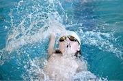 6 July 2025; Patrick McHale from Delvin-Clonmellon, Westmeath, competes in the Boys U12 50m Backstroke Prelims during day two of the Cairn Community Games National Swimming, Quiz, Chess, Draughts and Gymnastics Finals 2025 at The Watershed in Kilkenny. Photo by Sam Barnes/Sportsfile