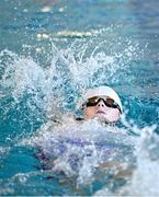 6 July 2025; Patrick McHale from Delvin-Clonmellon, Westmeath, competes in the Boys U12 50m Backstroke Prelims during day two of the Cairn Community Games National Swimming, Quiz, Chess, Draughts and Gymnastics Finals 2025 at The Watershed in Kilkenny. Photo by Sam Barnes/Sportsfile