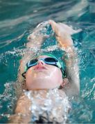 6 July 2025; Darragh Hickey from Ahane-Castleconnell-Montpelier, Limerick, competes in the Boys U12 50m Backstroke Prelims during day two of the Cairn Community Games National Swimming, Quiz, Chess, Draughts and Gymnastics Finals 2025 at The Watershed in Kilkenny. Photo by Sam Barnes/Sportsfile
