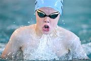 6 July 2025; Matthew Banim from Skerries, Dublin, competes in the Boys U12 50m Breaststroke Prelims during day two of the Cairn Community Games National Swimming, Quiz, Chess, Draughts and Gymnastics Finals 2025 at The Watershed in Kilkenny. Photo by Sam Barnes/Sportsfile