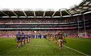 6 July 2025; A general view of the pre-match parade before the GAA Hurling All-Ireland Senior Championship semi-final match between Kilkenny and Tipperary at Croke Park in Dublin. Photo by Ramsey Cardy/Sportsfile