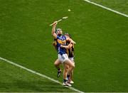 6 July 2025; Jason Forde of Tipperary in action against Mikey Butler of Kilkenny during the GAA Hurling All-Ireland Senior Championship semi-final match between Kilkenny and Tipperary at Croke Park in Dublin. Photo by Daire Brennan/Sportsfile