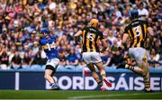 6 July 2025; John McGrath of Tipperary scores his side's first goal during the GAA Hurling All-Ireland Senior Championship semi-final match between Kilkenny and Tipperary at Croke Park in Dublin. Photo by Ramsey Cardy/Sportsfile