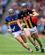 6 July 2025; John Donnelly of Kilkenny in action against Willie Connors of Tipperary during the GAA Hurling All-Ireland Senior Championship semi-final match between Kilkenny and Tipperary at Croke Park in Dublin. Photo by David Fitzgerald/Sportsfile