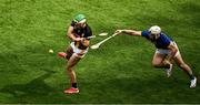 6 July 2025; Paddy Deegan of Kilkenny in action against Darragh McCarthy of Tipperary during the GAA Hurling All-Ireland Senior Championship semi-final match between Kilkenny and Tipperary at Croke Park in Dublin. Photo by Daire Brennan/Sportsfile
