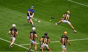 6 July 2025; John McGrath of Tipperary scores his side's first goal during the GAA Hurling All-Ireland Senior Championship semi-final match between Kilkenny and Tipperary at Croke Park in Dublin. Photo by Daire Brennan/Sportsfile