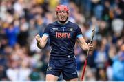 6 July 2025; Tipperary goalkeeper Rhys Shelly celebrates after his side's third goal during the GAA Hurling All-Ireland Senior Championship semi-final match between Kilkenny and Tipperary at Croke Park in Dublin. Photo by David Fitzgerald/Sportsfile