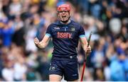 6 July 2025; Tipperary goalkeeper Rhys Shelly celebrates after his side's third goal during the GAA Hurling All-Ireland Senior Championship semi-final match between Kilkenny and Tipperary at Croke Park in Dublin. Photo by David Fitzgerald/Sportsfile