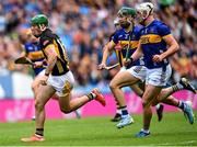 6 July 2025; Eoin Cody of Kilkenny in action against Eoghan Connolly, right, and Robert Doyle of Tipperary during the GAA Hurling All-Ireland Senior Championship semi-final match between Kilkenny and Tipperary at Croke Park in Dublin. Photo by David Fitzgerald/Sportsfile