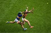 6 July 2025; Martin Keoghan of Kilkenny in action against Robert Doyle of Tipperary during the GAA Hurling All-Ireland Senior Championship semi-final match between Kilkenny and Tipperary at Croke Park in Dublin. Photo by Daire Brennan/Sportsfile