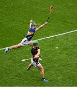 6 July 2025; Martin Keoghan of Kilkenny in action against Robert Doyle of Tipperary during the GAA Hurling All-Ireland Senior Championship semi-final match between Kilkenny and Tipperary at Croke Park in Dublin. Photo by Daire Brennan/Sportsfile