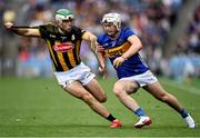 6 July 2025; Darragh McCarthy of Tipperary in action against Paddy Deegan of Kilkenny during the GAA Hurling All-Ireland Senior Championship semi-final match between Kilkenny and Tipperary at Croke Park in Dublin. Photo by David Fitzgerald/Sportsfile