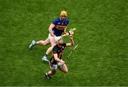 6 July 2025; Jordan Molloy of Kilkenny in action against Andrew Ormond of Tipperary during the GAA Hurling All-Ireland Senior Championship semi-final match between Kilkenny and Tipperary at Croke Park in Dublin. Photo by Daire Brennan/Sportsfile
