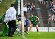 6 July 2025; Niamh Gallogly of Meath scores her side's second goal during the TG4 All-Ireland Ladies Football Senior Championship quarter-final match between Meath and Tipperary at Páirc Tailteann in Navan, Meath. Photo by Stephen Marken/Sportsfile