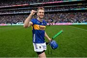 6 July 2025; John McGrath of Tipperary celebrates after the GAA Hurling All-Ireland Senior Championship semi-final match between Kilkenny and Tipperary at Croke Park in Dublin. Photo by Ramsey Cardy/Sportsfile