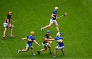 6 July 2025; John Donnelly of Kilkenny in action against Andrew Ormond, left, and Craig Morgan of Tipperary during the GAA Hurling All-Ireland Senior Championship semi-final match between Kilkenny and Tipperary at Croke Park in Dublin. Photo by Daire Brennan/Sportsfile