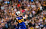 6 July 2025; Oisin O'Donoghue of Tipperary celebrates scoring his side's 4th goal, in the 70th minute, during the GAA Hurling All-Ireland Senior Championship semi-final match between Kilkenny and Tipperary at Croke Park in Dublin. Photo by Ray McManus/Sportsfile