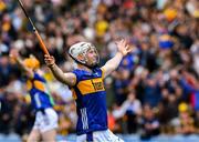 6 July 2025; Oisin O'Donoghue of Tipperary celebrates scoring his side's 4th goal, in the 70th minute, during the GAA Hurling All-Ireland Senior Championship semi-final match between Kilkenny and Tipperary at Croke Park in Dublin. Photo by Ray McManus/Sportsfile