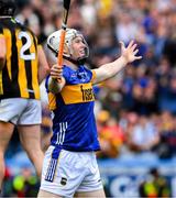 6 July 2025; Oisin O'Donoghue of Tipperary celebrates scoring his side's 4th goal, in the 70th minute, during the GAA Hurling All-Ireland Senior Championship semi-final match between Kilkenny and Tipperary at Croke Park in Dublin. Photo by Ray McManus/Sportsfile