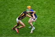 6 July 2025; Paddy Deegan of Kilkenny in action against Jake Morris of Tipperary during the GAA Hurling All-Ireland Senior Championship semi-final match between Kilkenny and Tipperary at Croke Park in Dublin. Photo by Daire Brennan/Sportsfile