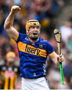 6 July 2025; Jake Morris of Tipperary celebrates after his side's victory in the GAA Hurling All-Ireland Senior Championship semi-final match between Kilkenny and Tipperary at Croke Park in Dublin. Photo by Piaras Ó Mídheach/Sportsfile