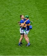 6 July 2025; Noel McGrath of Tipperary celebrates with his brother John McGrath  after the GAA Hurling All-Ireland Senior Championship semi-final match between Kilkenny and Tipperary at Croke Park in Dublin. Photo by Daire Brennan/Sportsfile