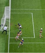 6 July 2025; Darragh McCarthy of Tipperary celebrates after scoring his side's second goal during the GAA Hurling All-Ireland Senior Championship semi-final match between Kilkenny and Tipperary at Croke Park in Dublin. Photo by Ramsey Cardy/Sportsfile