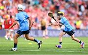 5 July 2025; Fionn Owens, Kilskyre N.S, Kilskyre, Kells, Meath, representing Dublin during the GAA INTO Cumann na mBunscol Respect Exhibition Go Games match at the GAA Hurling All-Ireland Senior Championship semi-final match between Cork and Dublin at Croke Park in Dublin. Photo by David Fitzgerald/Sportsfile