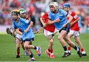 5 July 2025; TJ Loughlin, St Joseph’s Killucan, Westmeath, representing Dublin during the GAA INTO Cumann na mBunscol Respect Exhibition Go Games match at the GAA Hurling All-Ireland Senior Championship semi-final match between Cork and Dublin at Croke Park in Dublin. Photo by David Fitzgerald/Sportsfile