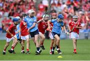 5 July 2025; James Gahan, Blackwater N.S, Enniscorthy, Wexford, representing Dublin during the GAA INTO Cumann na mBunscol Respect Exhibition Go Games match at the GAA Hurling All-Ireland Senior Championship semi-final match between Cork and Dublin at Croke Park in Dublin. Photo by David Fitzgerald/Sportsfile