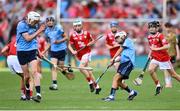 5 July 2025; Ruadhán Carter, St Kevin’s N.S, Philipstown, Dunleer, Louth, representing Dublin during the GAA INTO Cumann na mBunscol Respect Exhibition Go Games match at the GAA Hurling All-Ireland Senior Championship semi-final match between Cork and Dublin at Croke Park in Dublin. Photo by David Fitzgerald/Sportsfile