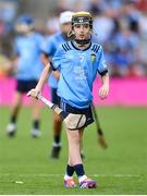 5 July 2025; Fionn Owens, Kilskyre N.S, Kilskyre, Kells, Meath, representing Dublin during the GAA INTO Cumann na mBunscol Respect Exhibition Go Games match at the GAA Hurling All-Ireland Senior Championship semi-final match between Cork and Dublin at Croke Park in Dublin. Photo by David Fitzgerald/Sportsfile
