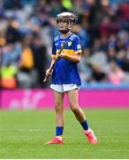 6 July 2025; Aimee Toner, Foley PS, Ballymacnab Road, Armagh, representing Tipperary during the GAA INTO Cumann na mBunscol Respect Exhibition Go Games match at the GAA Hurling All-Ireland Senior Championship semi-final match between Kilkenny and Tipperary at Croke Park in Dublin. Photo by David Fitzgerald/Sportsfile