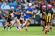 6 July 2025; Mia Kelly, Ballymurray NS, Ballymurray, Roscommon, representing Tipperary during the GAA INTO Cumann na mBunscol Respect Exhibition Go Games match at the GAA Hurling All-Ireland Senior Championship semi-final match between Kilkenny and Tipperary at Croke Park in Dublin. Photo by David Fitzgerald/Sportsfile