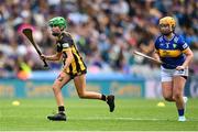 6 July 2025; Eilís Ní Ruagáin, Gaelscoil Phortlaoise, Portlaoise, Louth, representing Kilkenny during the GAA INTO Cumann na mBunscol Respect Exhibition Go Games match at the GAA Hurling All-Ireland Senior Championship semi-final match between Kilkenny and Tipperary at Croke Park in Dublin. Photo by David Fitzgerald/Sportsfile