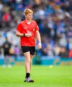 6 July 2025; Referee Liam McMahon, Stonehall National School, Newmarket, Co Clare, during the GAA INTO Cumann na mBunscol Respect Exhibition Go Games match at the GAA Hurling All-Ireland Senior Championship semi-final match between Kilkenny and Tipperary at Croke Park in Dublin. Photo by Ray McManus/Sportsfile