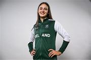 9 July 2025; Aoibheann Donnelly of Ireland poses for a portrait during the EYOF Basketball Team Day for athletes, their families and support staff prior to travelling to EYOF Skopje 2025 at the National Basketball Arena in Tallaght, Dublin. Photo by Shauna Clinton/Sportsfile
