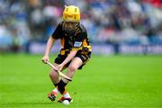 6 July 2025; Emmet Hilliard, St Daigh's NS, Inniskeen, Monaghan, representing Kilkenny, during the GAA INTO Cumann na mBunscol Respect Exhibition Go Games match at the GAA Hurling All-Ireland Senior Championship semi-final match between Kilkenny and Tipperary at Croke Park in Dublin. Photo by Ray McManus/Sportsfile