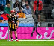 6 July 2025; Dylan Smith, St Mary's NS, Arva, Cavan, representing Kilkenny, during the GAA INTO Cumann na mBunscol Respect Exhibition Go Games match at the GAA Hurling All-Ireland Senior Championship semi-final match between Kilkenny and Tipperary at Croke Park in Dublin. Photo by Ray McManus/Sportsfile