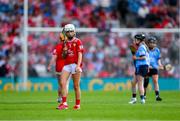 5 July 2025; Kate Ryan, Scoil Fhionain, Kilfinane, Limerick, representing Cork, during the GAA INTO Cumann na mBunscol Respect Exhibition Go Games match at the GAA Hurling All-Ireland Senior Championship semi-final match between Cork and Dublin at Croke Park in Dublin. Photo by Ray McManus/Sportsfile