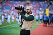 5 July 2025; A photographer at work before the GAA Hurling All-Ireland Senior Championship semi-final match between Cork and Dublin at Croke Park in Dublin. Photo by Ray McManus/Sportsfile