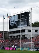 5 July 2025; The late Br Kevin Crowley is remembered before  the GAA Hurling All-Ireland Senior Championship semi-final match between Cork and Dublin at Croke Park in Dublin. Photo by Ray McManus/Sportsfile
