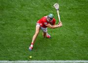 5 July 2025; Mark Coleman of Cork takes a sideline cut during the GAA Hurling All-Ireland Senior Championship semi-final match between Cork and Dublin at Croke Park in Dublin. Photo by Stephen McCarthy/Sportsfile