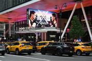 7 July 2025; A general view of a Taylor v Serrano advertisement outside Madison Square Garden and Penn Station during Katie Taylor v Amanda Serrano 3 fight week ahead of their undisputed super lightweight championship fight that will take place at Madison Square Garden in New York on Friday, 11th July. Photo by Stephen McCarthy/Sportsfile