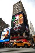 7 July 2025; A general view of a Taylor v Serrano advertisement near Madison Square Garden with the Empire State Building in the background during Katie Taylor v Amanda Serrano 3 fight week ahead of their undisputed super lightweight championship fight that will take place at Madison Square Garden in New York on Friday, 11th July. Photo by Stephen McCarthy/Sportsfile