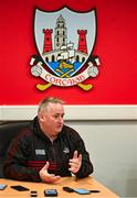 7 July 2025; Cork manager Pat Ryan is interviewed during a Cork Hurling media conference at SuperValu Páirc Uí Chaoimh in Cork ahead of the GAA Hurling All-Ireland Senior Championship Final. Photo by Piaras Ó Mídheach/Sportsfile