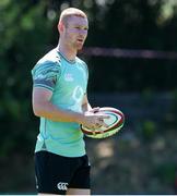 8 July 2025; Nathan Doak during an Ireland Rugby squad training at the Grupo Desportivo Direito in Lisbon, Portugal. Photo by Carlos Rodrigues/Sportsfile