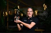 8 July 2025; PwC GPA Player of the Month for June in ladies’ football, Emma Murray of Waterford, with her award at PwC’s offices in Dublin. Photo by Tyler Miller/Sportsfile