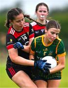 8 July 2025; Action from Down and Meath 2 during the LGFA U17 Player Development Day at Portlaoise GAA club in Portlaoise, Laois.  Photo by Stephen Marken/Sportsfile