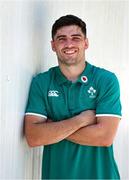 8 July 2025; Jimmy O’Brien poses for a portrait after an Ireland Rugby media conference at the Grupo Desportivo Direito in Lisbon, Portugal. Photo by Carlos Rodrigues/Sportsfile